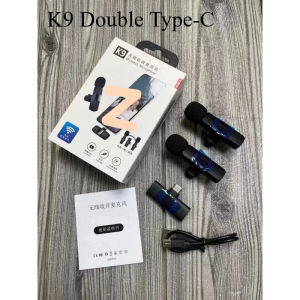K9 Wireless Lavalier Microphone Plug & Play Lapel Mic for iPhone Type-C Android Noise Reduction Mini Wireless Mic for Vlog Live Streaming Recording