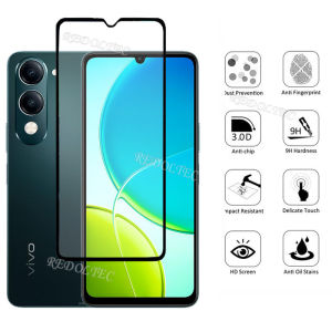 VIVO Y04 4G 2 in 1 Screen Protector+ Protector Full Cover Full Glue VIVOY04 VIVO Y 04 Tempered Glass Film Protection With Camera Flim Protection