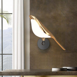 Gaya Nordic seni Magpie burung bilik tidur sisi katil membawa lampu dinding ruang tamu kreatif latar belakang dinding hiasan dinding lampu Sconce