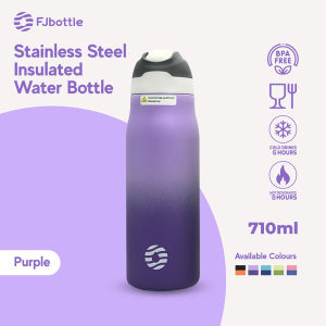 FJbottle - Botol Minum Olahraga Portable Gradasi 710ML Stainless Steel Double Insulated Bottle Tahan Panas dan Dingin dengan Sedotan Free Sikat Sedotan
