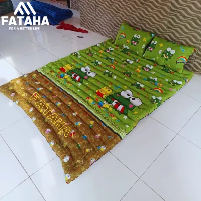 Kasur Lantai Tebal Empuk 2 Orang Dewasa Kapuk HIjet Tebal Gratis Bantal