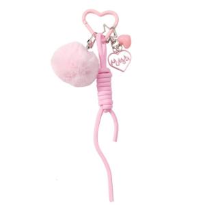 Dễ thương móc khóa trái tim pompoms đồ trang trí dây Charm Gắn Túi Móc Chìa Khóa Túi mềm trang trí mặt dây chuyền móc chìa khóa xe ô tô đơn giản