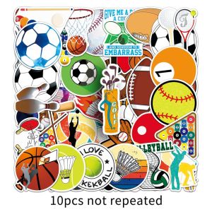 50pcs Ball Sport Waterproof Sticker Basketball Badminton Bowling Football Table Tennis Billiards Rugby Tennis Sports Cartoon Graffiti Sticker