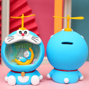Cute Cartoon Doraemon Night Light Piggy Bank Money Box Japan Anime Bedroom Lights For Children Bedside lamp Birthday Christmas Gift Resin Ornaments Room Decor