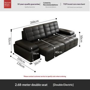 FZT [Pre-order] Black Padded Upholstered Compact Sofa Bed 2-3 Seater with Stylish Design for Home Cinema Comfort