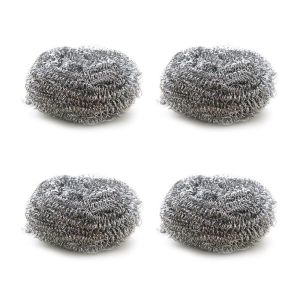 4/6pcs Premium Stainless Steel Scrubber Metal Scouring Pads Steel Wool Pads Kitchen Cleaner