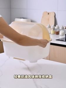 BHQ Dish Drainer with Cover Insect Proof Sink Drain Basket Kitchen Dish Storage Rack Pinggan Mangkuk Rak Pinggan 碗筷盒