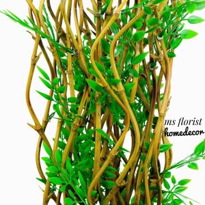 Dekorasi Rumah Tanaman Artifisial Ulir Hias 10 Batang Bambu Ulir Natural Cordelia 180cm (Tanpa Pot)