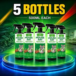 Rodent repellent spray rodenticide rodenticide for car engines household use 500ml plant-based cinnamon scent suitable for car engine use indoor and outdoor use non-toxic formula safe for children and pets household pest control.