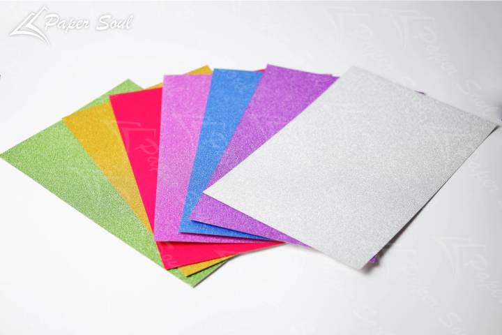 Giấy kim tuyến A4 (20 x 30cm) | giấy bìa cứng dày ĐL 250gsm | 6 tờ/xấp ...