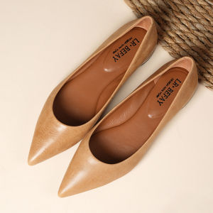 A hair generation top layer cowhide sheepskin low heeled shoes for womens summer commuting shoes childrens single shoes thick heeled genuine leather shoes for women