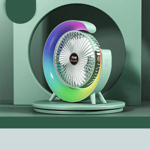 Mini Cool Colorful Fan USB Charging Silent Electric Fan Desktop Cycle Quiet Low Noise 3 Speed