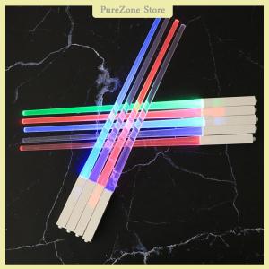 [PureZone] 1 PCS LED Lightsaber Luminous Chopsticks Detachable Washable Reusable Free Tableware For Kitchen Dinner
