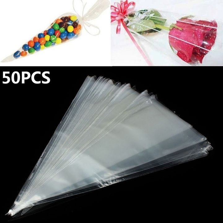 TELESCOPE 50Pcs DIY Gifts Party Favor Clear Cellophane Jewelry Seal