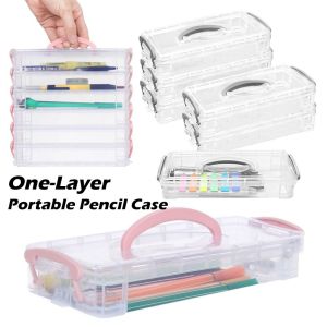 MARINI Multi Layer Portable Pencil Case Stackable Detachable Watercolor Pen Case Cartoon Plastic Material Stationery Storage Box Student