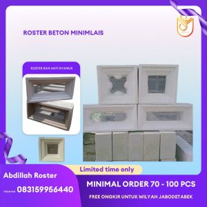 Loster beton kawat anti nyamuk ram Warna natural  Hiasan dinding modern Lubang  angin  anti  tampias