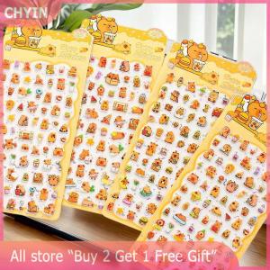 [COD] CHYIN 1 Sheet Kawaii Lovely Capibala Small Animals Foam 3D Decorative Stationery Stickers Scrapbooking DIY Diary Album Decals