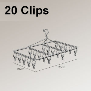20/30/40 Clamp Stainless Steel Socks Hanger Drying Rack Hanger Clothes Pegs Rak Jemuran Pakaian Keluli Tahan Karat