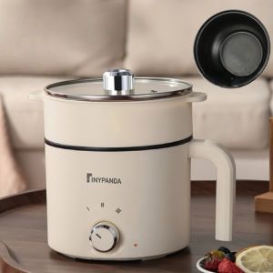 SWALLOWED Non-stick Electric Cooker Pot with Steamer 1.8L Stainless Steel Dormitory Hot Pot Steaming Anti-dry Burning Multi-functional Electric Cooker Student