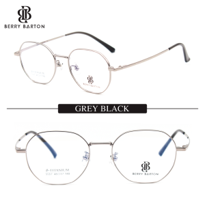 Kacamata Bulat Titanium Wanita Modern bisa Minus Photocromic Blueray Pria Wanita Berrybarton 5557