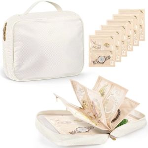 DSFSI Vải Oxford Hộp đựng trang sức du lịch Khóa Trang có thể tháo rời Hộp đựng đồ trang sức Sổ ghi chép dạng rời Hộp đựng đồ trang sức có khóa Sử dụng khi đi du lịch
