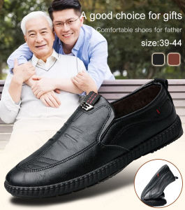 Simple Mens slip-on business casual leather shoes Mens slip-on business casual leather shoes Middleaged and Elderly Comfortable Leather Shoes