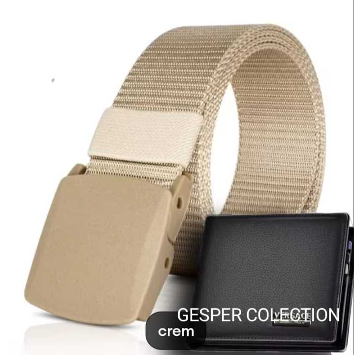 GESPER COLECTION Ikat Pinggang Pria BONUS DOMPET Kulit Ikat Pinggang Pria Panjang 120cm Gesper Sekolah dan Kerja Ikat Pinggang anti x ray