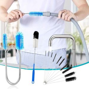 FIRST SONG 12/13Pcs Dust Removal Glass Tube Pipe Cleaner Set Professional Portable Bottle Brush Cleaning Set Scrubber Soft Brush Pipes Cleaning Brush Household Use