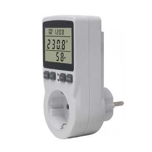 CMS Soket Meteran Daya StopKontak Watt Meter Voltase Overload Cost Alarm Digital Display PM04-B - 7RUA5LWH