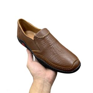 [ ẢNH THẬT] Giày nam da bò thật 100% - Giày công sở đẹp da bò cao cấp thời trang hàng hiệu giá rẻ dập vân cá sấu độc đáo - ABCD SHOP