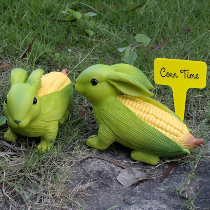 J9YXDU 3D Corn Rabbit Figurines Rabbit Cute Resin Rabbit Ornaments ...