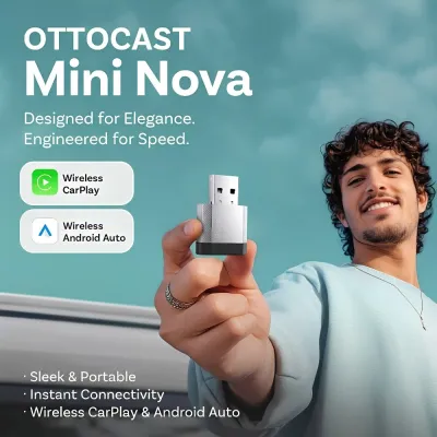 2026 NEW OTTOCAST 2 in 1 MINI NOVA Wired To Wireless CarPlay Android Auto Adapter Plug and Play Car Accessories