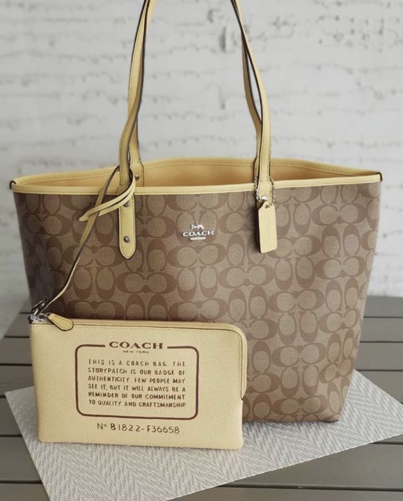 Coach F36658 in Khaki Yellow Signature Coated Canvas Monogram