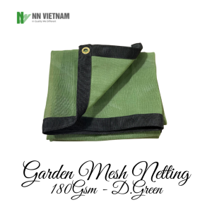 Lưới dệt kim màu xanh rêu HDPE Xuất Khẩu Gia Công Theo Yêu Cầu che chắn côn trùng được may viền khuy