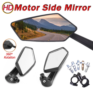 Motorcycle Side Mirror Anti-glare Rotatable Control High Definition Large Rearview Mirror Universal
