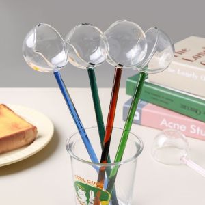 Muỗng Thủy Tinh Borosilicate Có Tay Cầm Dài 25cm– Trong Suốt Sang Trọng Chịu Nhiệt Tốt