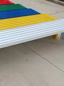 Outdoor Metal Park Bench Full Iron Long Bench Garden Public Mall Rest Chair Anti-Rust Galvanized
