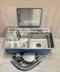 Chậu rửa bát siêu dày inox 304 xịn dày 5.00mm x 1.2mm Kích Thước 78x48 cm dập vân sần chống xước CB-15 -Bảo hành 5 năm
