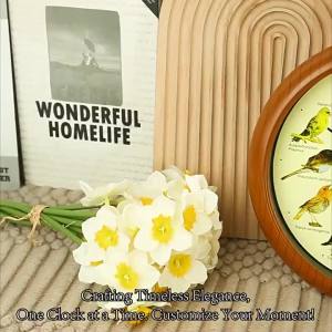 FFBH Cuckoo round wall clock with cuckoo call on the hour Christmas-themed wall clock with music 9H4B3