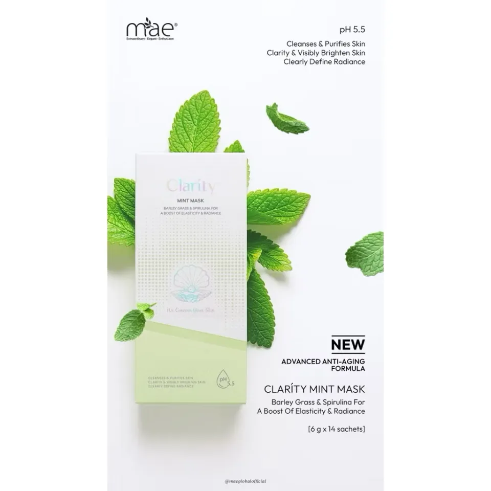 Mint Mask MAE Clarity Mint Mask 14 Sachets Barley Glass and Spirulina For a  Boost of Elasticity and Radiance | Lazada Singapore