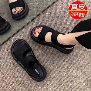 [Free Shipping] WomenS Platform Sandals 2025 New Summer Style Perfect With Dresses Trendy Beach Sandals Black Roman Sandals With A Height-Increasing Design