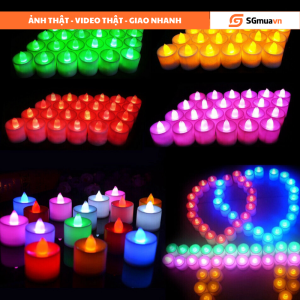 Hộp 24 Đèn nến điện tử có pin sẵn nhiều màu