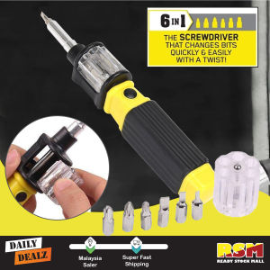 Bit 360 All In One Screwdriver and Bit Precision DIY Repair Hand Tool With Rotating Chamber / Skru Pelbagai Fungsi