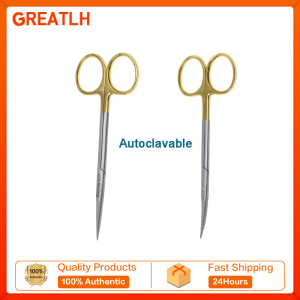 GREATLH Stainless Steel Autoclavable Tissue Scissors Straight Curved Pointed Scissors 10cm/11cm/12.5cm/14cm