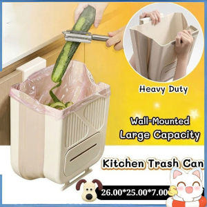 Foldable Hanging Trash Can Kitchen Cabinet Door Rubbish Garbage Cans Tong Sampah Sangkut