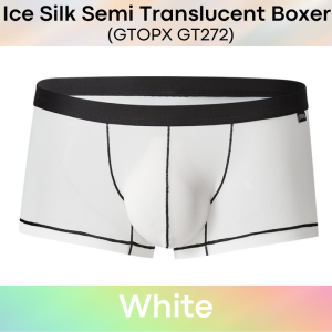 Mens Boxer : Polyester Ice Silk Semi Translucent Boxer with Contour Lines (GTOPX GT272)