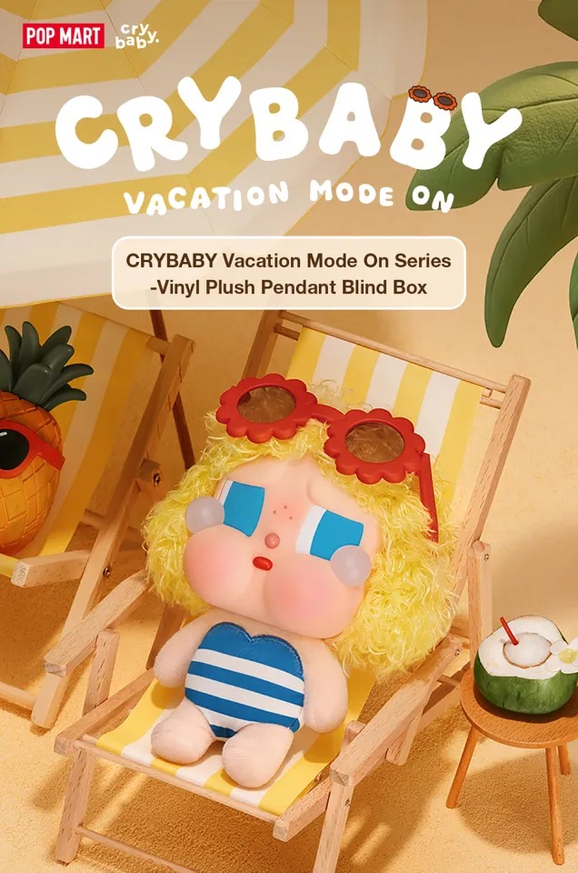 POP MART CRYBABY Vacation Mode On Series-Vinyl Plush Pendant Blind