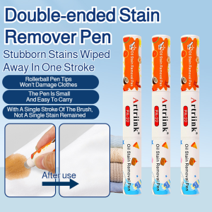 【Dual-Ended/Instant Action/Portable】Portable Dual-Ended Emergency Clothing Stain Remover Pen Quick Stain Removal On-The-Go Fabric Cleaner Reusable Stain Eraser for Clothes/Shoes/Bags