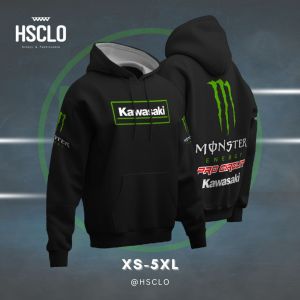 Hoodie Sweater Jumper HSCLO KAWASAKI MONSTER ENERGI PRO CIRCUIT BLACK  HOODIE Bahan Fleece Jaket Lengan Panjang Ukuran Jumbo Big Size XS S M L XL XXL 3XL 4XL 5XL