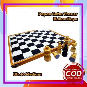 FRASSER PREMIUM Papan Catur Kayu Ukuran XL 40cm - Permainan Papan Edukasi Anak Melatih Konsentrasi